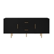 Posh Living Vail 2-Drawer Modern Wood Sideboard Buffet Cabinet in Black/Gold