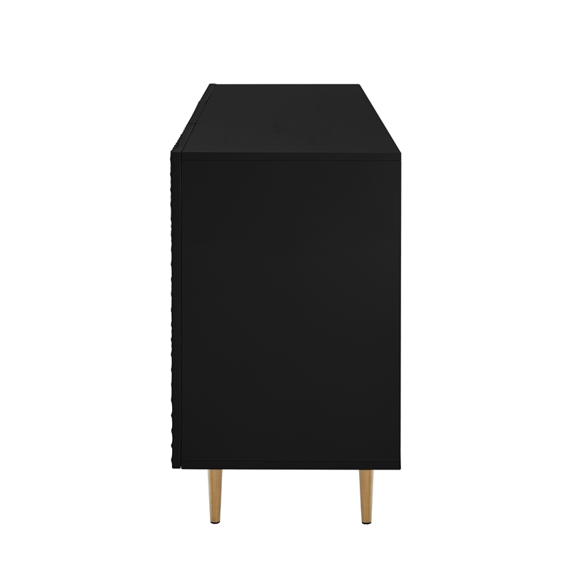 Posh Living Vail 2-Drawer Modern Wood Sideboard Buffet Cabinet in Black/Gold