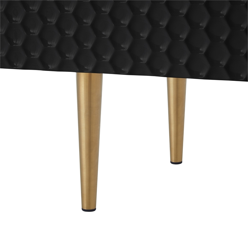 Posh Living Vail 2-Drawer Modern Wood Sideboard Buffet Cabinet in Black/Gold