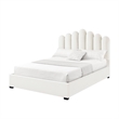 Posh Living Delani Velvet Full Platform Bed Ivory