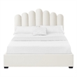Posh Living Delani Velvet Full Platform Bed Ivory