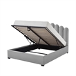 Posh Living Delani Velvet Full Platform Bed Grey