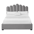 Posh Living Delani Velvet Full Platform Bed Grey