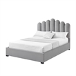 Posh Living Delani Velvet Queen Platform Bed Grey