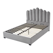 Posh Living Delani Velvet Queen Platform Bed Grey