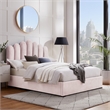 Posh Living Delani Velvet Full Platform Bed Blush