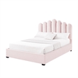 Posh Living Delani Velvet Full Platform Bed Blush