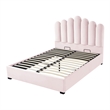 Posh Living Delani Velvet Full Platform Bed Blush