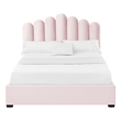 Posh Living Delani Velvet Full Platform Bed Blush