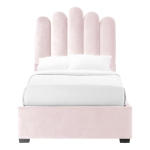 Posh Living Delani Velvet Twin XL Platform Bed Blush