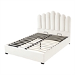 Posh Living Delani Velvet Queen Platform Bed Ivory