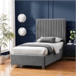 Posh Living Evette Velvet Full Platform Bed Grey