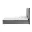 Posh Living Evette Velvet Full Platform Bed Grey
