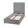 Posh Living Evette Velvet Full Platform Bed Grey