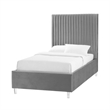 Posh Living Evette Velvet Full Platform Bed Grey