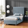 Posh Living Evette Velvet Full Platform Bed Slate Blue