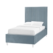 Posh Living Evette Velvet Full Platform Bed Slate Blue
