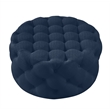 Posh Living Lilou Linen Wood Cocktail Ottoman Navy
