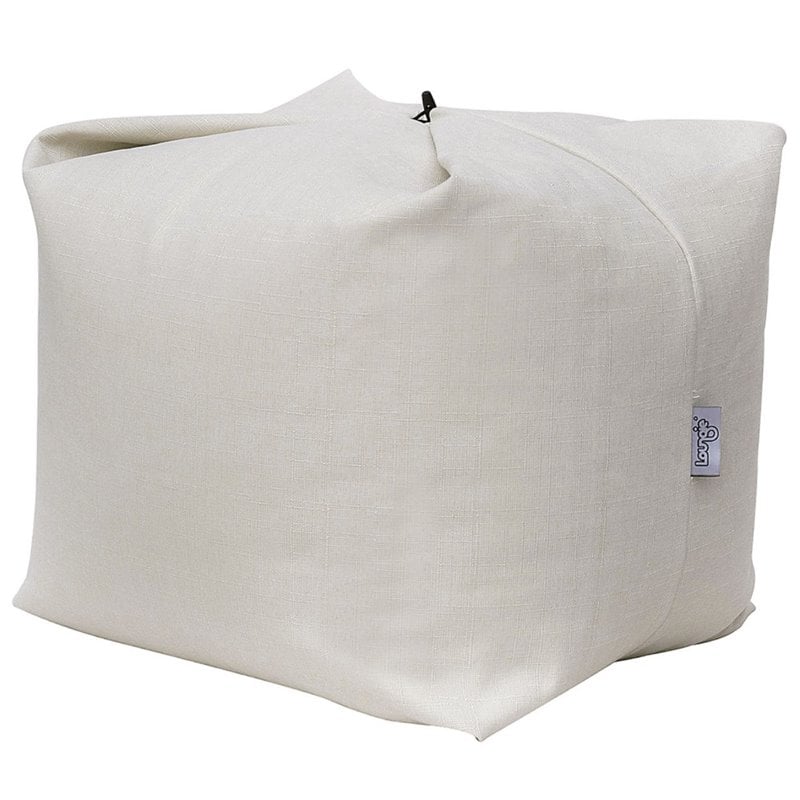 Magic Pouf Beige Beanbag Linen 3 in 1 Ottoman Chair Pillow