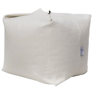 Magic Pouf Beige Beanbag Linen 3 in 1 Ottoman Chair Pillow