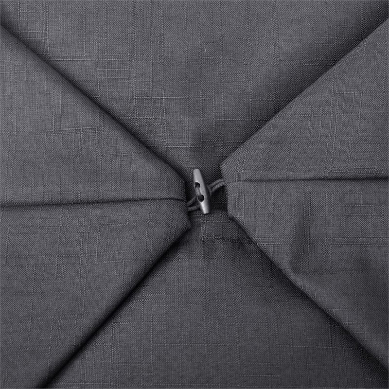Magic Pouf Black Beanbag Linen 3 in 1 Ottoman Chair Pillow