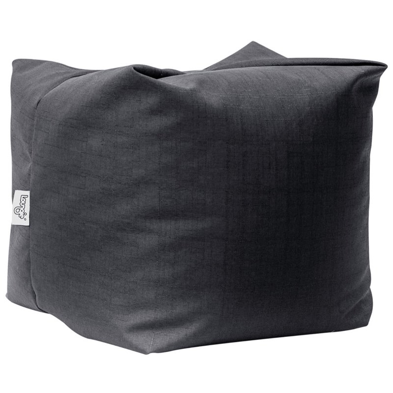 Magic Pouf Black Beanbag Linen 3 in 1 Ottoman Chair Pillow
