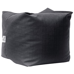 Magic Pouf Black Beanbag Linen 3 in 1 Ottoman Chair Pillow