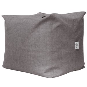 Magic Pouf Gray Beanbag Linen 3 in 1 Ottoman Chair Pillow