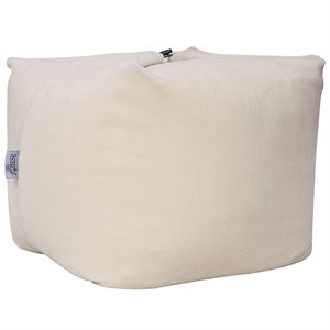 Magic Pouf Beige Beanbag Microplush 3 in 1 Ottoman Chair Pillow