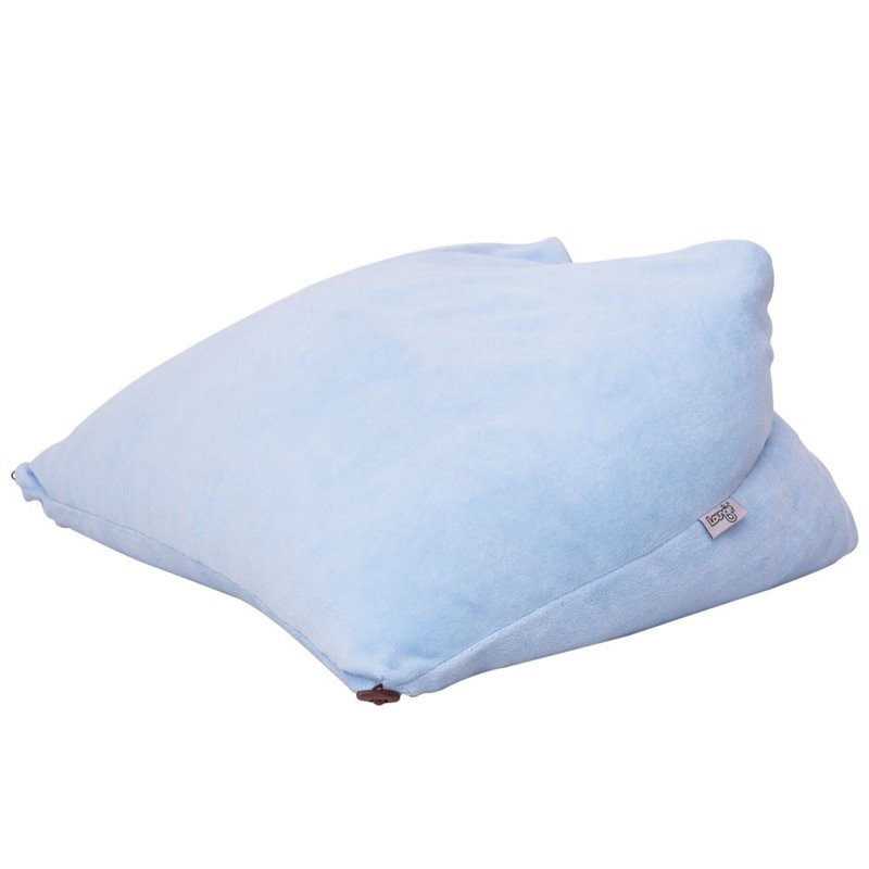 Magic Pouf Blue Beanbag Microplush 3 in 1 Ottoman Chair Pillow