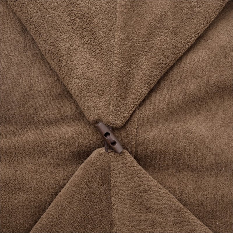 Magic Pouf Brown Beanbag Microplush 3 in 1 Ottoman Chair Pillow