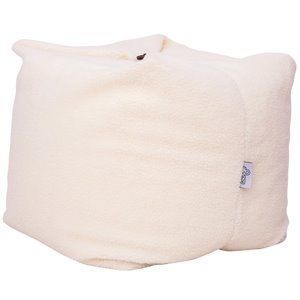 Magic Pouf Cream White Beanbag Sherpa 3 in 1 Ottoman Chair Pillow