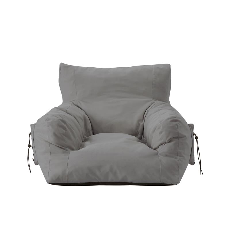 Loungie Comfy Nylon Bean Bag Chair/ Lounge Chair Light Grey