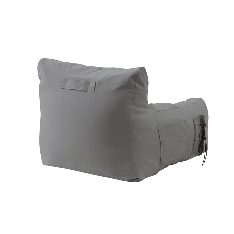 Loungie Comfy Nylon Bean Bag Chair/ Lounge Chair Light Grey