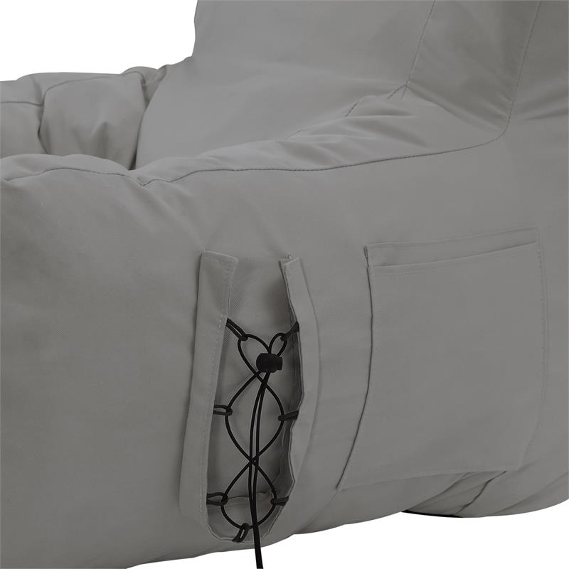 Loungie Comfy Nylon Bean Bag Chair/ Lounge Chair Light Grey