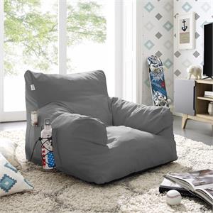 Loungie Comfy Nylon Bean Bag Chair/ Lounge Chair Light Grey