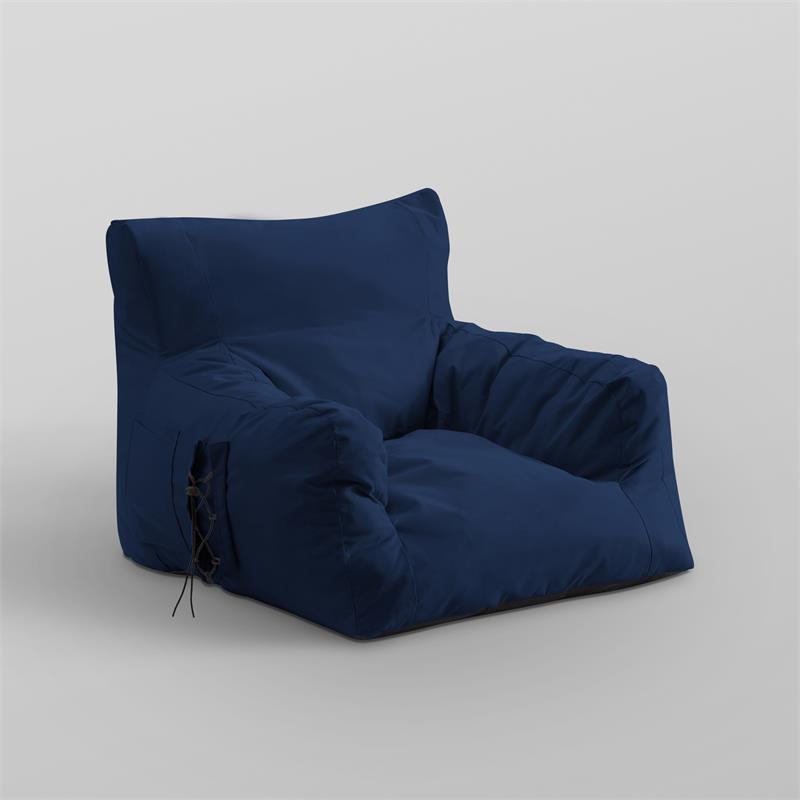 Loungie Comfy Nylon Bean Bag Chair/ Lounge Chair Navy