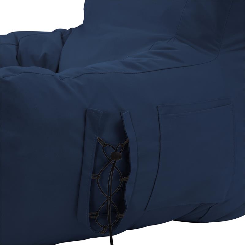 Loungie Comfy Nylon Bean Bag Chair/ Lounge Chair Navy