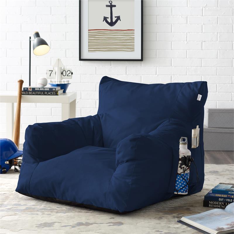 Loungie Comfy Nylon Bean Bag Chair/ Lounge Chair Navy