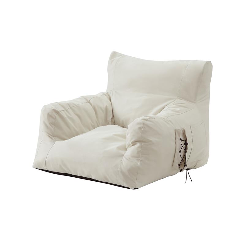 Loungie Comfy Nylon Bean Bag Chair/ Lounge Chair Beige