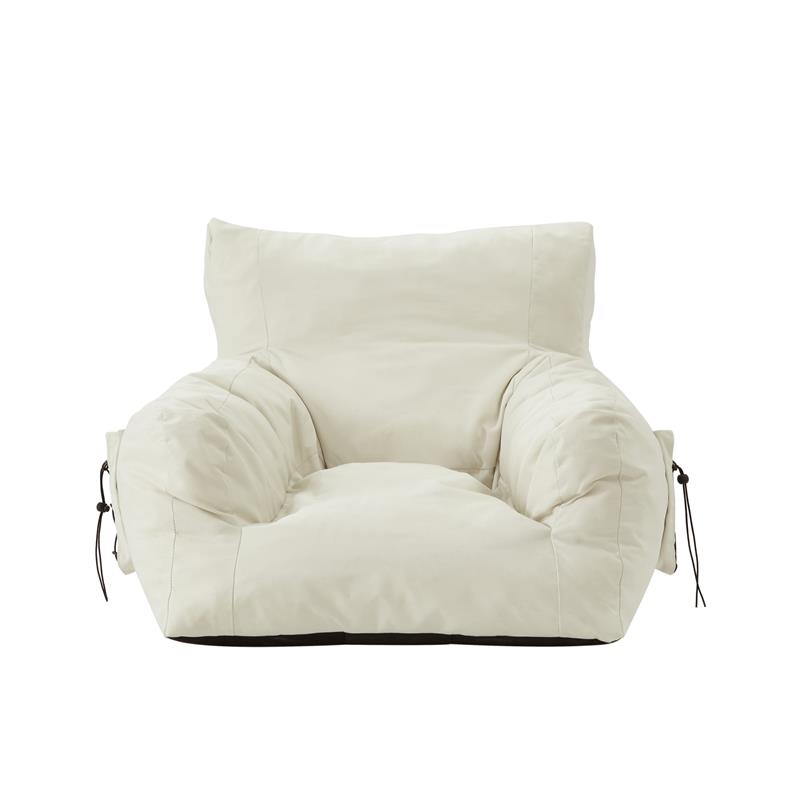 Loungie Comfy Nylon Bean Bag Chair/ Lounge Chair Beige