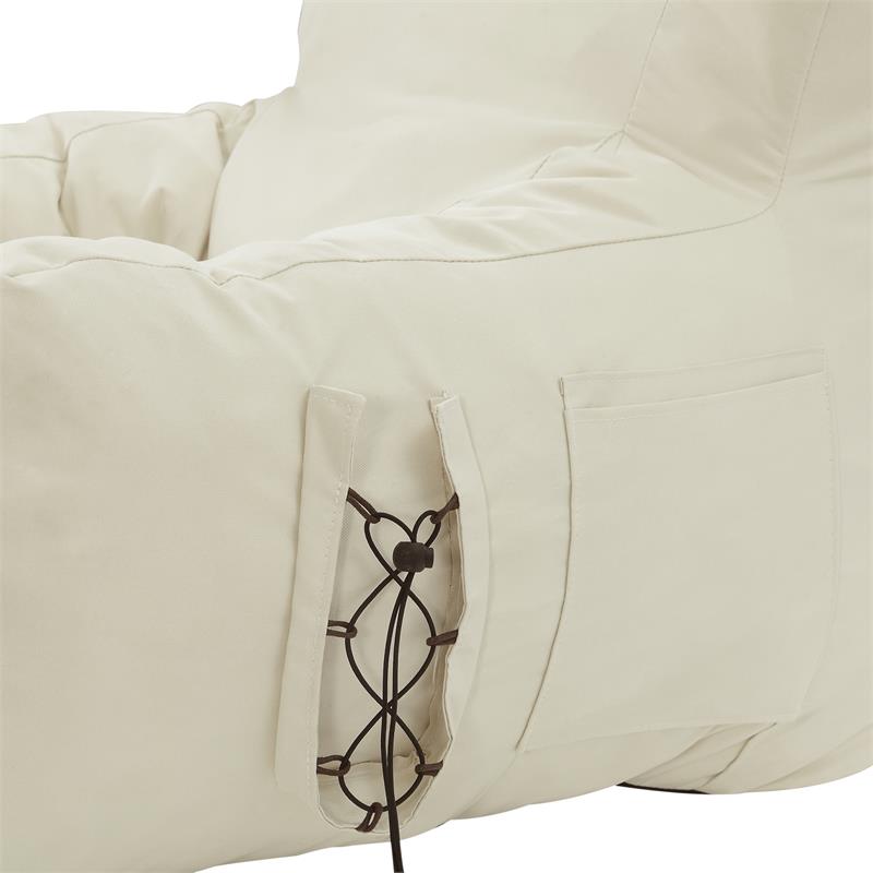 Loungie Comfy Nylon Bean Bag Chair/ Lounge Chair Beige