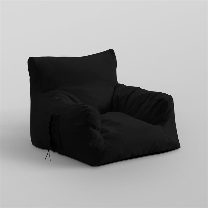 Loungie Comfy Nylon Bean Bag Chair/ Lounge Chair Black