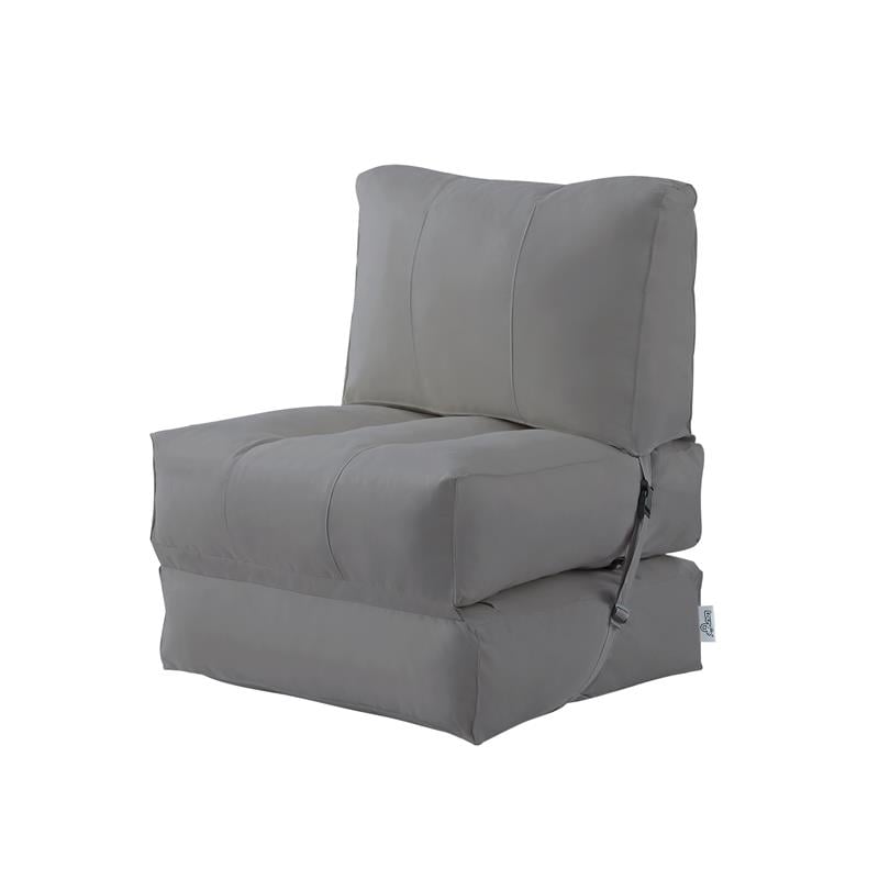 Loungie Cloudy Nylon Bean Bag Chair Light Grey