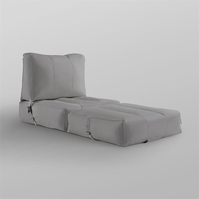Loungie Cloudy Nylon Bean Bag Chair Light Grey