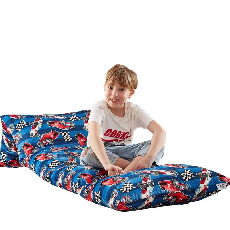 Bean Bag Covers Racecar Blue Microfiber 88