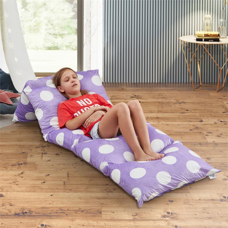 Bean Bag Covers Purple Polka Dots Microfiber 88