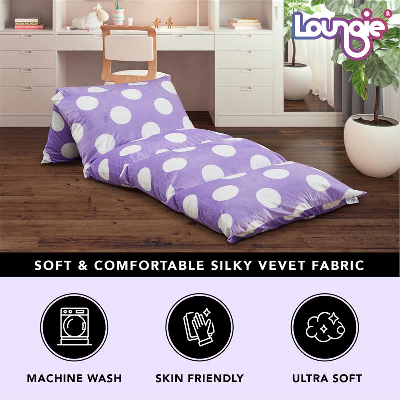 Bean Bag Covers Purple Polka Dots Microfiber 88