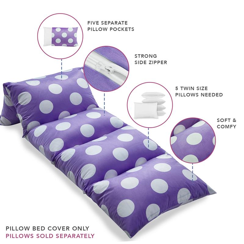 Bean Bag Covers Purple Polka Dots Microfiber 88