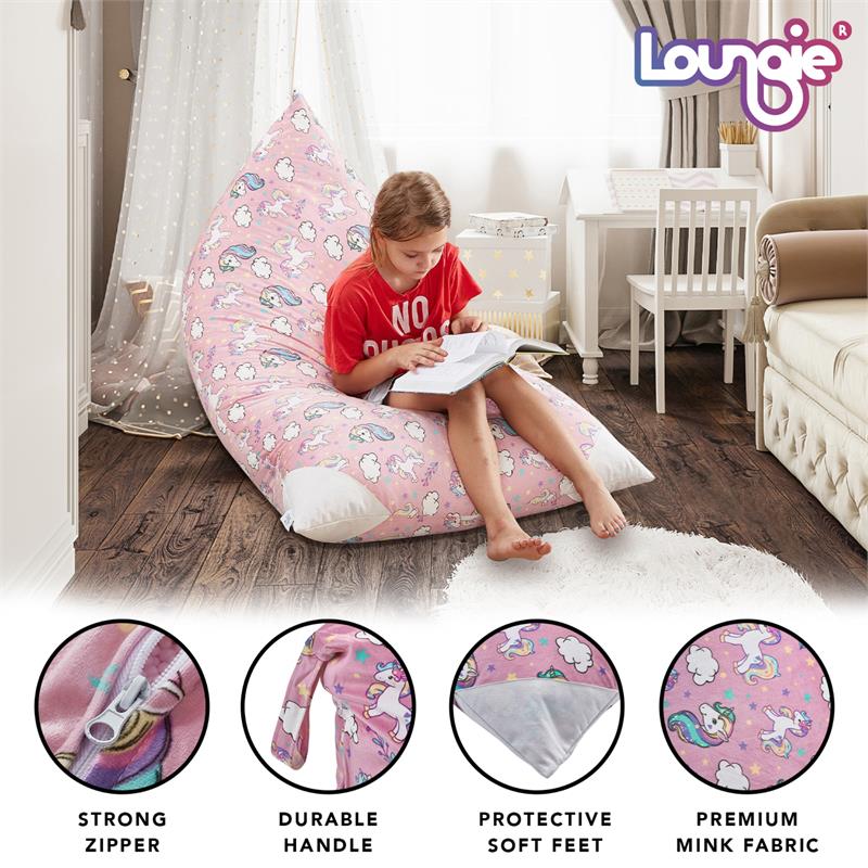 Bean Bag Covers Unicorn Light Pink Microfiber 55